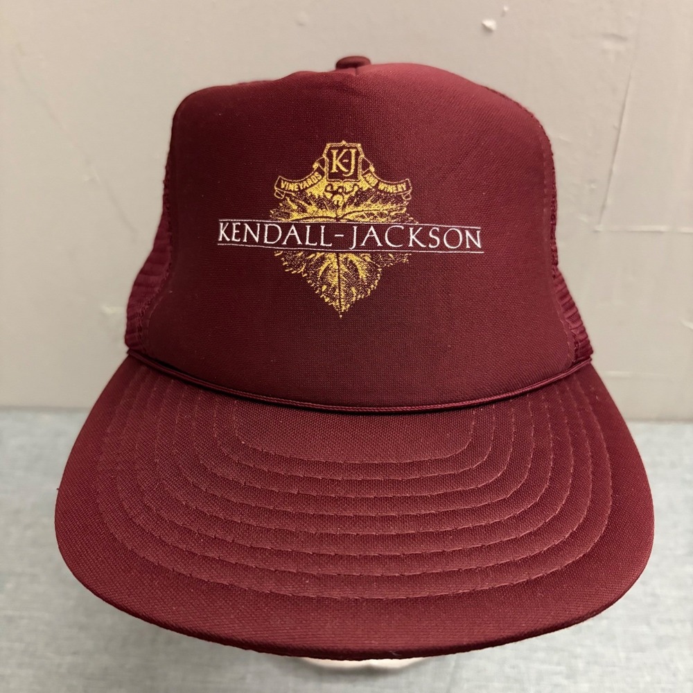 Speedway Trucker Hat Men OSFA Maroon Kendall-Jackson Winery Vintage 90s Snapback